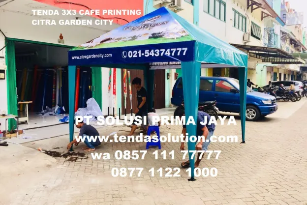 TENDA CAFE 3X3 GAZEBO / TENDA LIMAS BRANDING CITRA GARDEN CITY. cafe_3x3_citra_garden