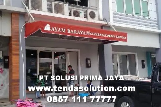 HARGA TENDA TERPAL - CANOPY CAFE AYAM BARAYA canopy_sunbrella_ayam_baraya