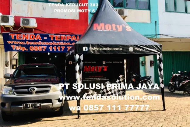 TENDA KERUCUT 3X3 CUSTOME PRINTING MOTYS kerucut_3x3_hitam