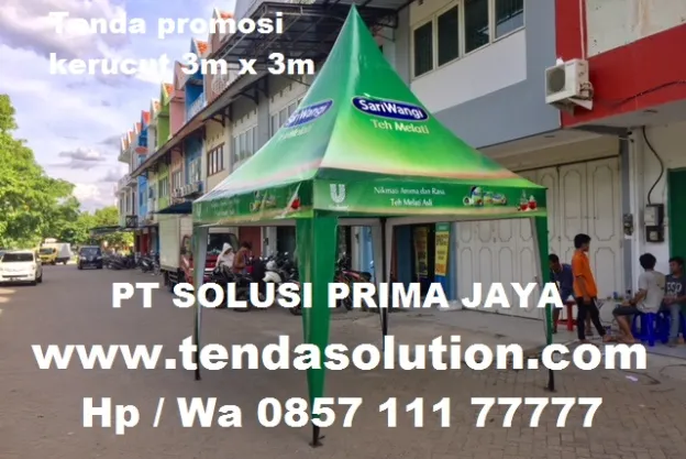 TENDA KERUCUT 3X3 PROMOSI BRANDING TEH SOSRO SARIWANGI  kerucut_3x3_teh_sariwangi