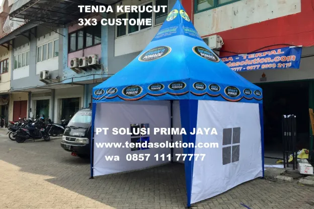 TENDA CUSTOM KERUCUT 3X3 PRINTING BRANDING ARVANS kerucut_ervans