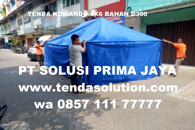 TENDA KOMANDO / TENDA DARURAT PENGUNGSI DENGAN BAHAN POLISTER D300 BIRU komando_4x6_biru