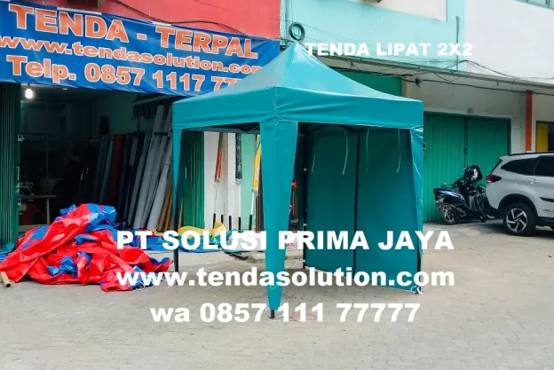 TENDA LIPAT 2X2 TERPAULIN 410 GSM HIJAU CADMIUM lipat_2x2