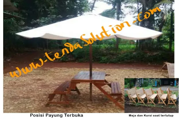 TENDA CUSTOM PAYUNG JATI DESIGN MEJA KURSI KOTAK PERSEGI  meja_payung_kotak