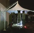 Tenda Membrane / tension shade PEMASANGAN PENGERJAAN MEMBRANE PAYUNG