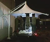 TENDA MEMBRANE PEMASANGAN PENGERJAAN MEMBRANE PAYUNG