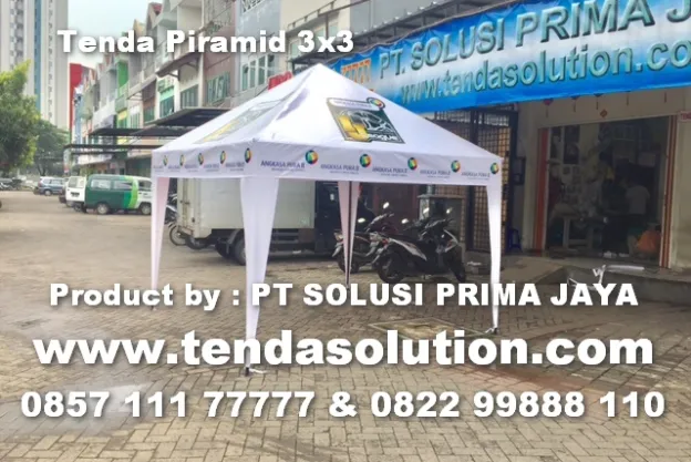 TENDA CAFE PIRAMIDE 3X3 PROMOSI PRINTING ANGKASA PURA  piramida_angkasa_pura