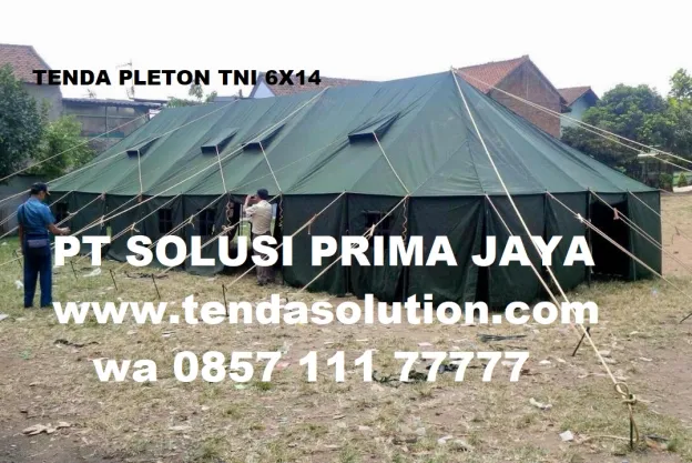 TENDA PLETON TNI 6X14 BAHAN PHELAMINE DOUBLE COATTING pleton_phelamine