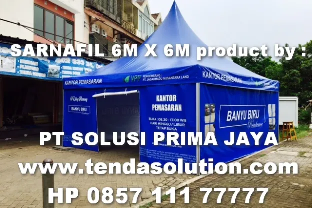 TENDA SARNAFIL EVENT PROMOSI 6M X 6M BRANDING DEVELOPER BANYU BIRU  sarnafil_6x6_banyu_biru