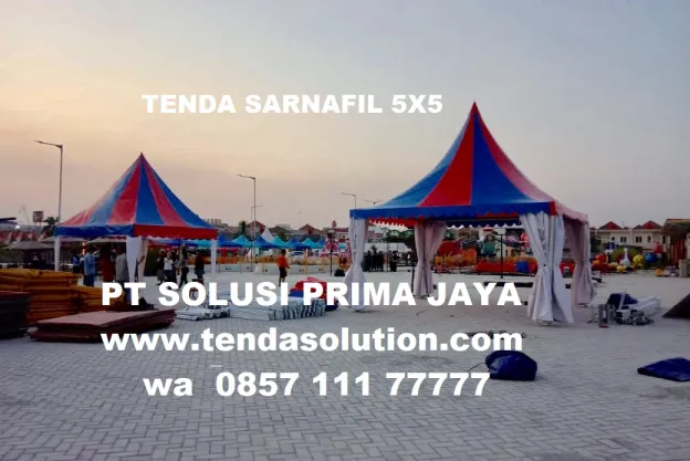 TENDA SARNAFIL 5X5 CUSTOME KOMBINASI BIRU MERAH sarnafil_funword