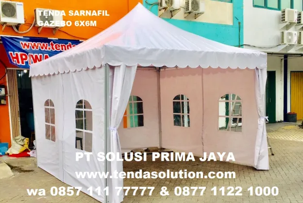 TENDA SARNAFIL EVENT BAZAAR 6M X 6M ATAP CUSTOME BENTUK GAZEBO sarnafil_gezebo