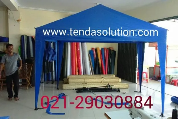 TENDA CAFE PIRAMIDE 3X3 STANDART TERPAULIN BIRU tc03