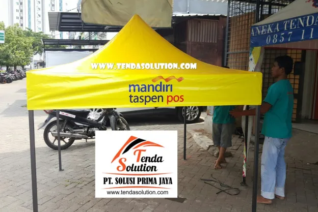 TENDA LIPAT 3X3 PROMOSI PRINTING BANK MANDIRI TASPEN tenda_bank_mandiri