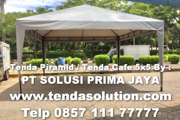 TENDA CAFE PIRAMIDE TENDA GAZEBO 5X5 TERPAULIN  tenda_cafe_5x5