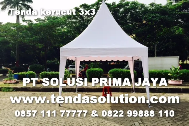 TENDA KERUCUT EVENT BAZAAR 3M X 3M STANDART TERPAL TENDA PUTIH tenda_kerucut_3x3_standart