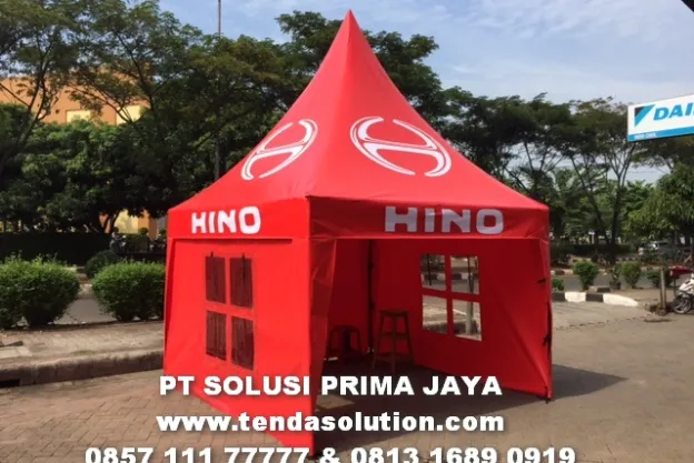 TENDA KERUCUT 3X3 CUSTOME PROMOSI DEALER MOBIL HINO tenda_kerucut_hino