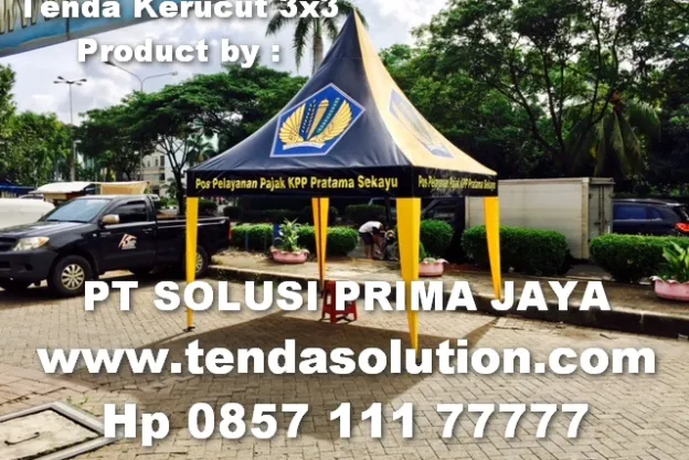 TENDA KERUCUT 3X3 CUSTOME BRANDING POS PAJAK tenda_kerucut_pos_pajak