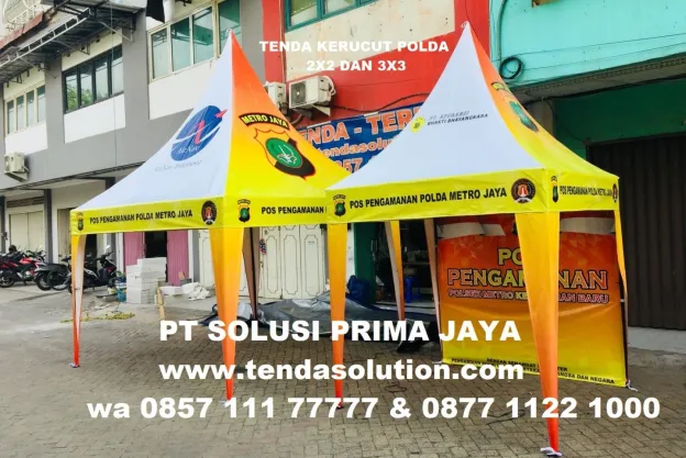 TENDA KERUCUT PROMOSI LOGO BRANDING POLDA METRO JAYA tenda_kerucut_promosi_polda