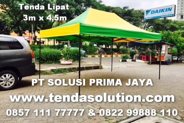 TENDA LIPAT 3M X 4,5M CUSTOM TERPAULIN HIJAU KUNING  tenda_lipat_3_x_45_kombinasi