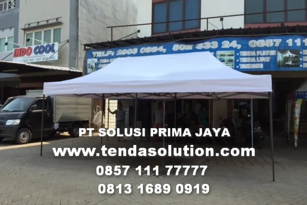 TENDA LIPAT 3M X 6M BAHAN TERPAULIN 410 PUTIH  tenda_lipat_3x6