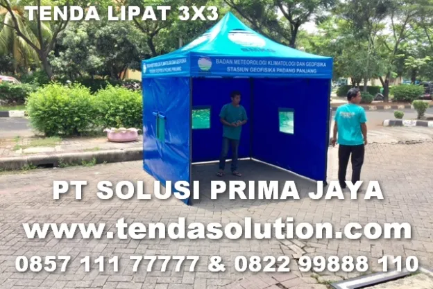 TENDA CUSTOM TENDA LIPAT 3X3 PROMOSI BMKG PADANG SUMATERA BARAT tenda_lipat_bmkg_padang