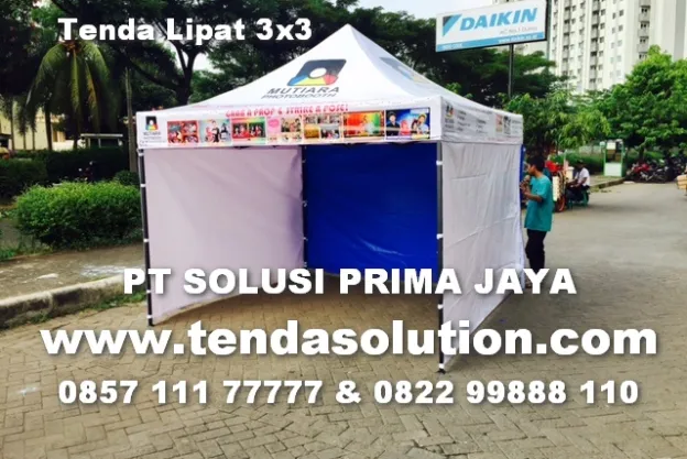 TENDA LIPAT PROMOSI BRANDING DESIGN 3 SISI DINDING - TP 05 tenda_lipat_photo_shop_3x3