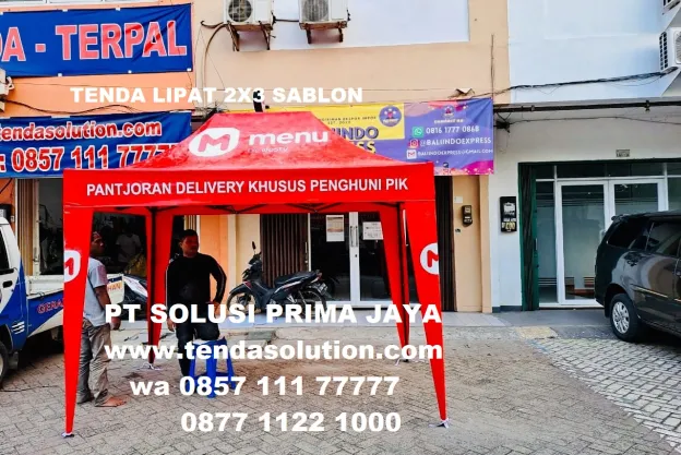 TENDA CUSTOME SABLON 2X3 BRANDING PANCORAN PIK tenda_lipat_pik