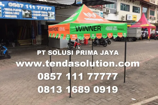 TENDA LIPAT 2X2 DESIGN PRINTING BRANDING WINNER  tenda_lipat_winner