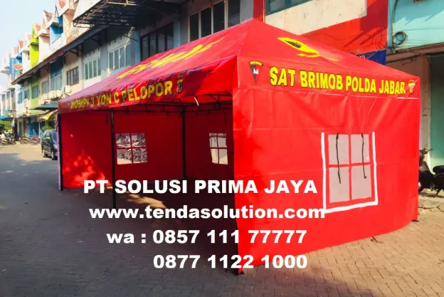 TENDA POSKO PENJAGAAN 3M X 6M CUSTOM BRANDING BRIMOB POLDA tenda_pos_brimob