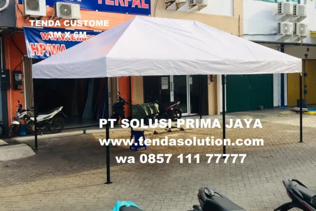 TENDA CUSTOME 3M X 6M BAHAN TARPAULIN 410 GSM PUTIH tenda_rmh_3x6