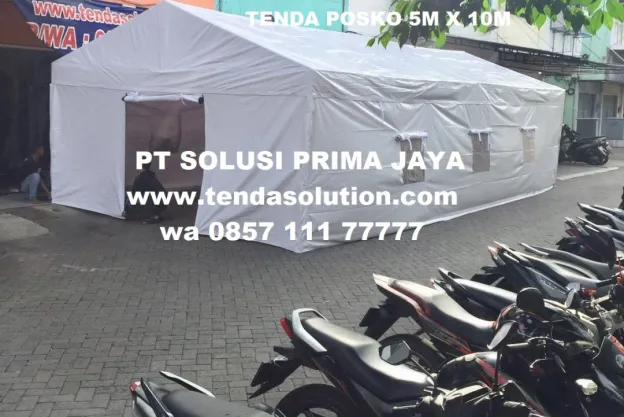 TENDA POSKO BENCANA 5M X 10M BAHAN TERPAULIN PUTIH tenda_rmh_5x10